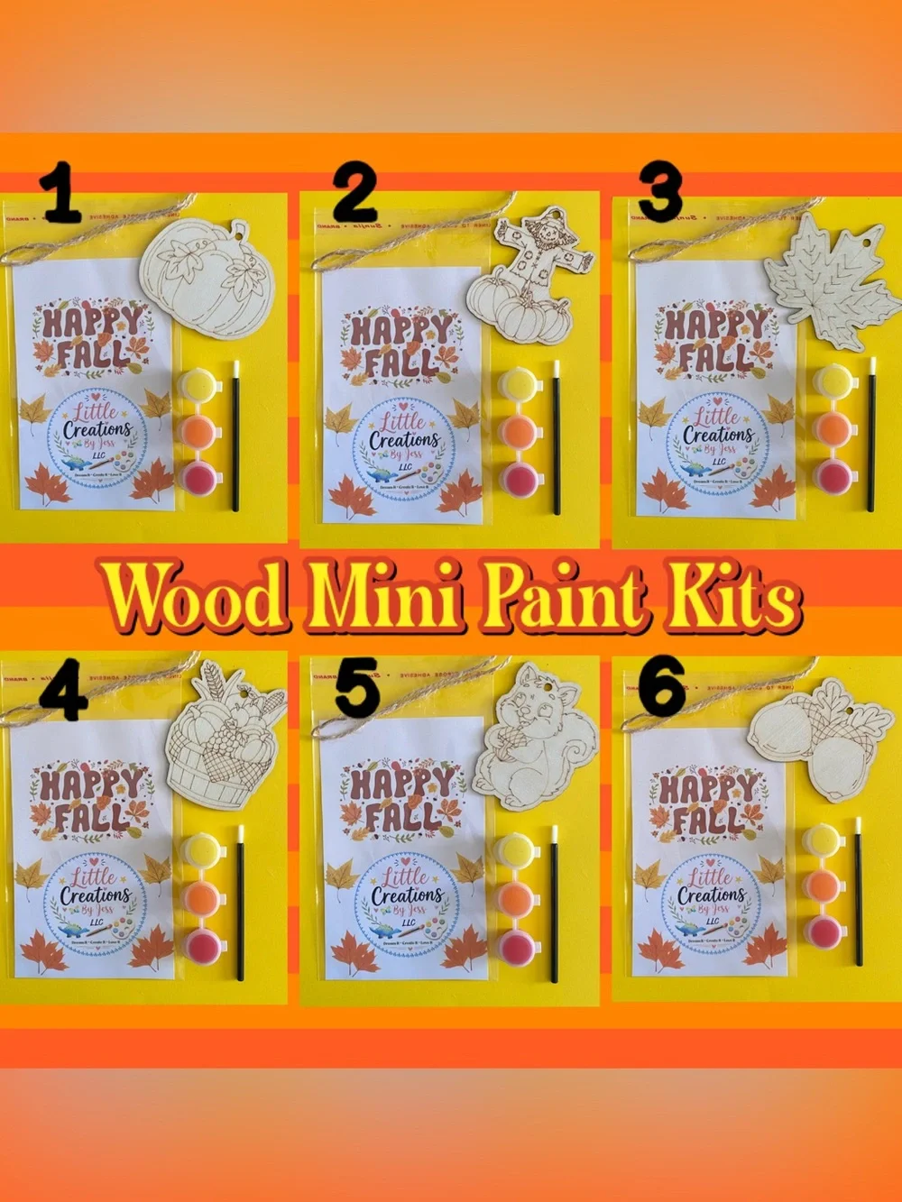 Fall Theme Wooden Paintable Kit (You Pick 1)